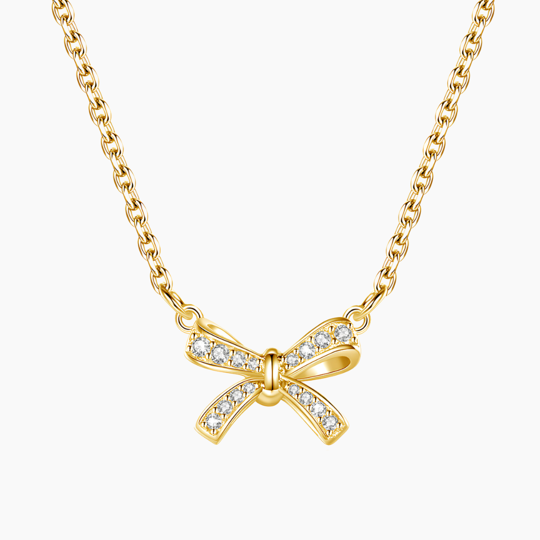 Sparkling Bow Necklace